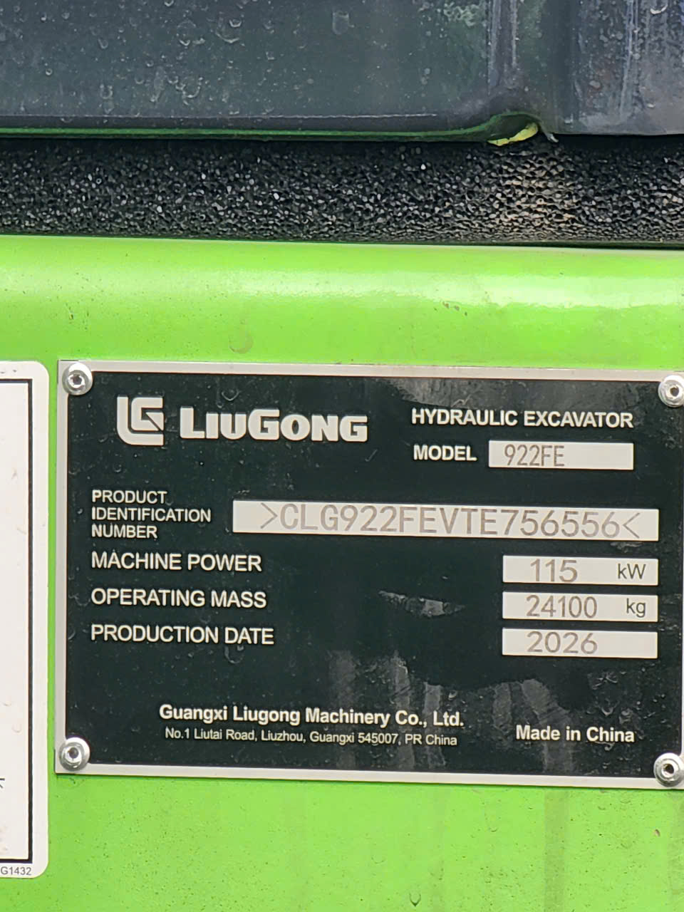 MÁY XÚC ĐÀO PIN LIUGONG CLG922FE
